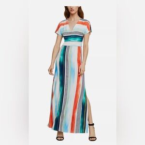 🔥BCBG Max Azria Multicolor Summer Striped Dress NWT